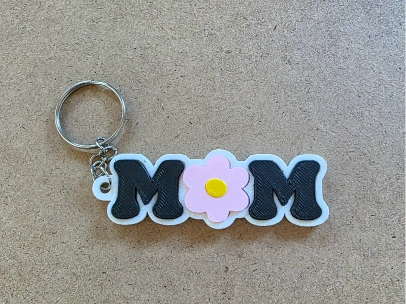 Mom Flower Keychain