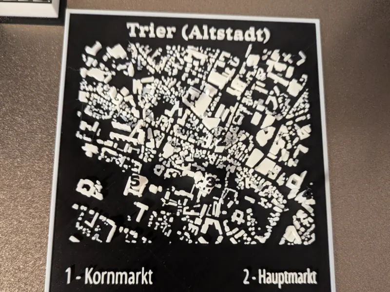 Deko-Karte von Trier mit Sehenswürdigkeiten