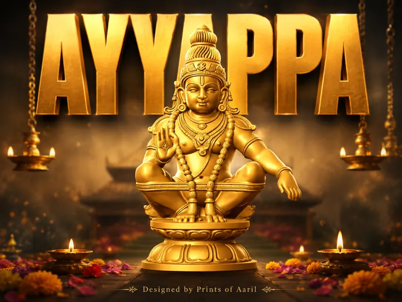 Divine God Ayyappa - High-Detail Spiritual Statue