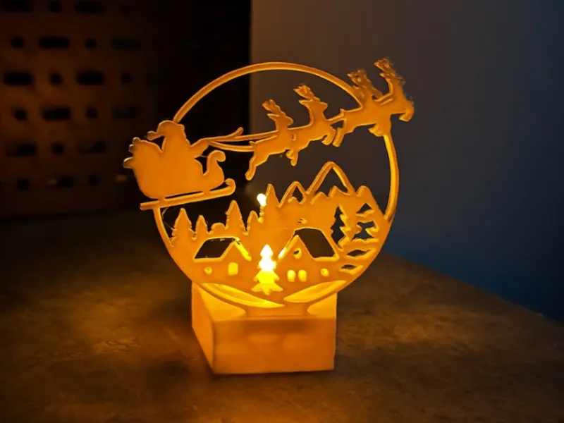 Christmas Scene with LED Tealight