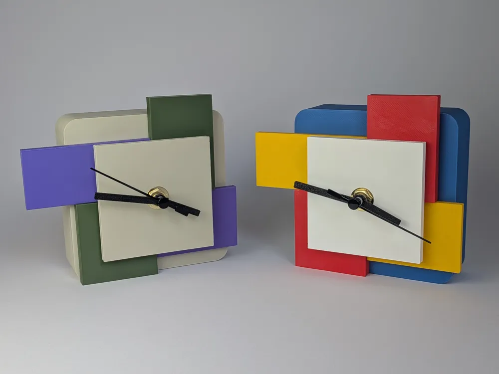 Modern Art Desk Clock - Free 3D Print Model - MakerWorld