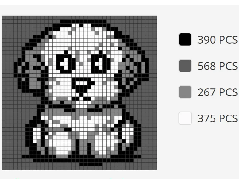 Pixel Puzzle Dog 32x32
