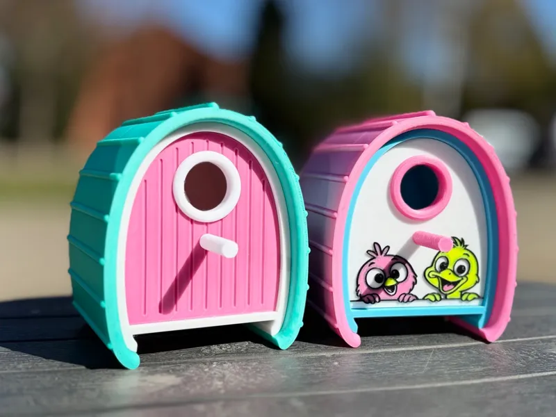 Süßes Vogelhaus mit verschiedenen Fronten