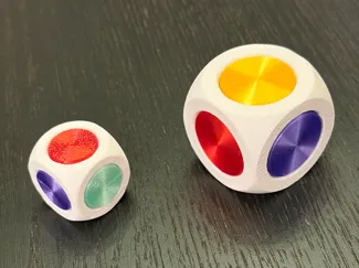 Ergonomic D6 Dice with Color Inserts
