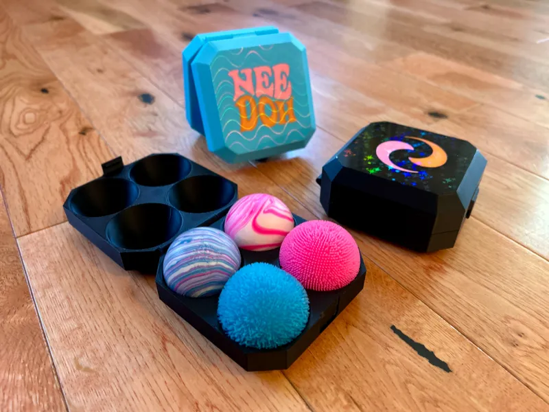 NeeDoh Teenie Fuzz Ball / Teenie Swirl Case