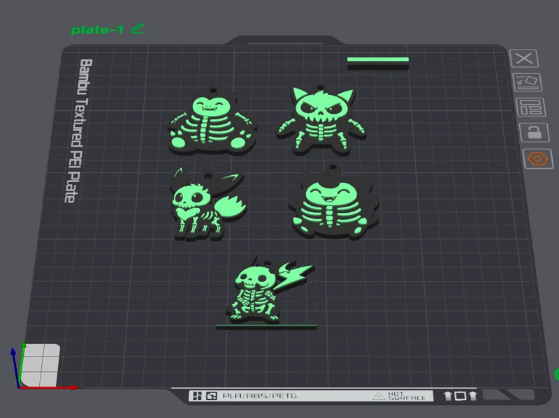 Pokemon Skeleton Keychains