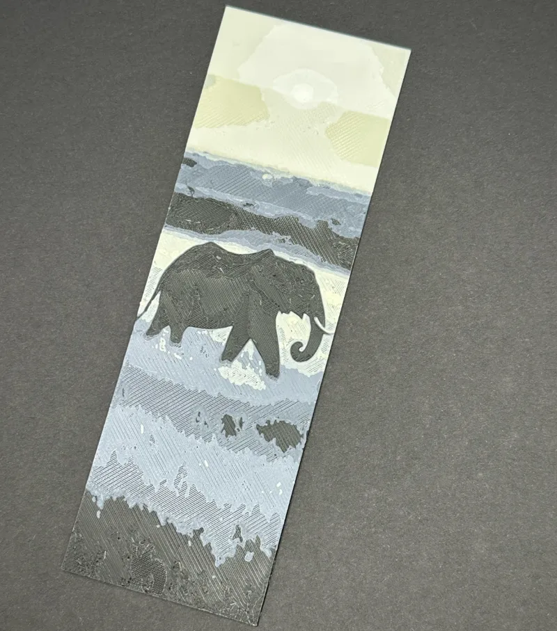 Hueforge Elephant Bookmark