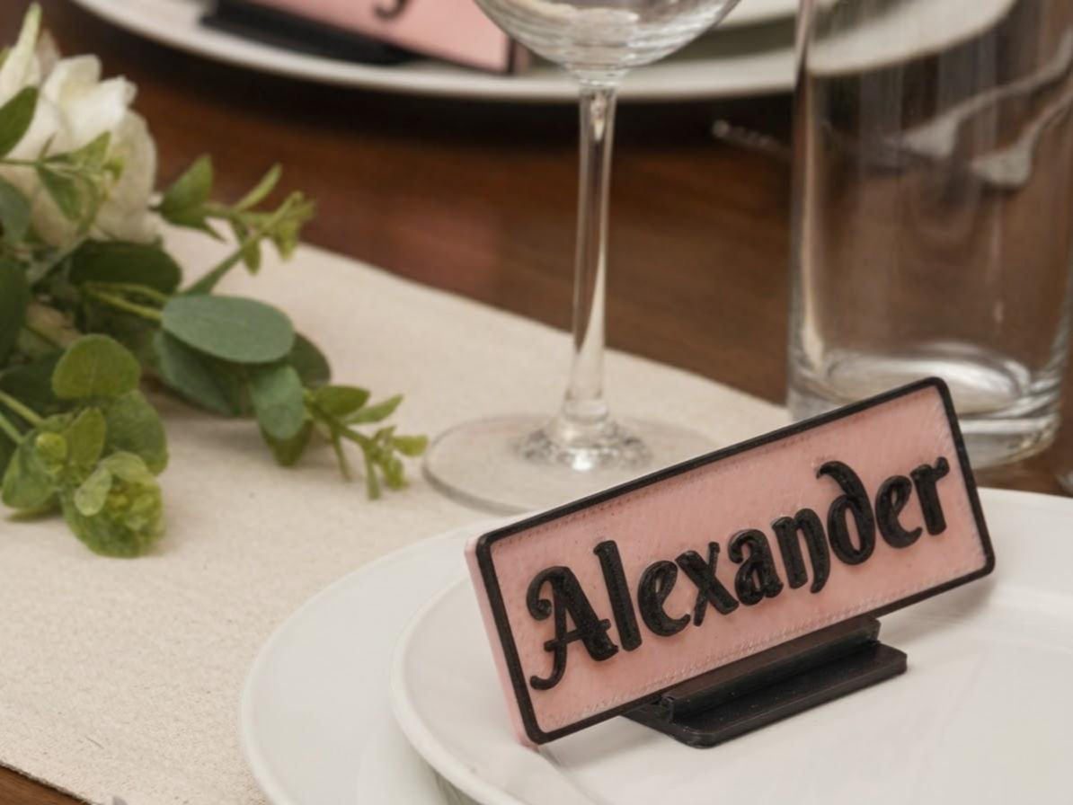 Elegant Table / Desk Name Sign – Parametric