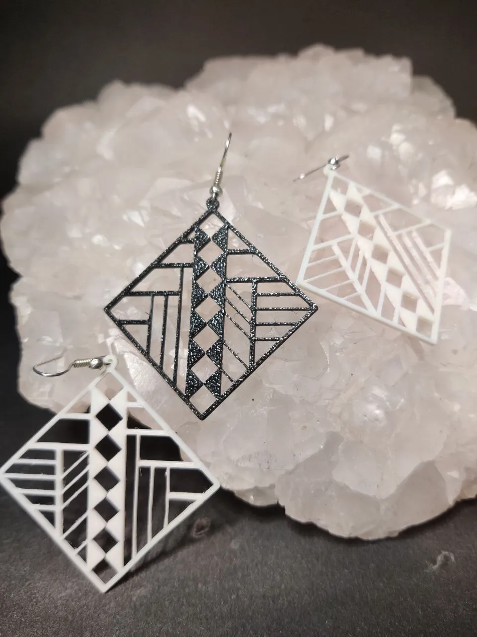Art Deco Diamond Earrings view 2