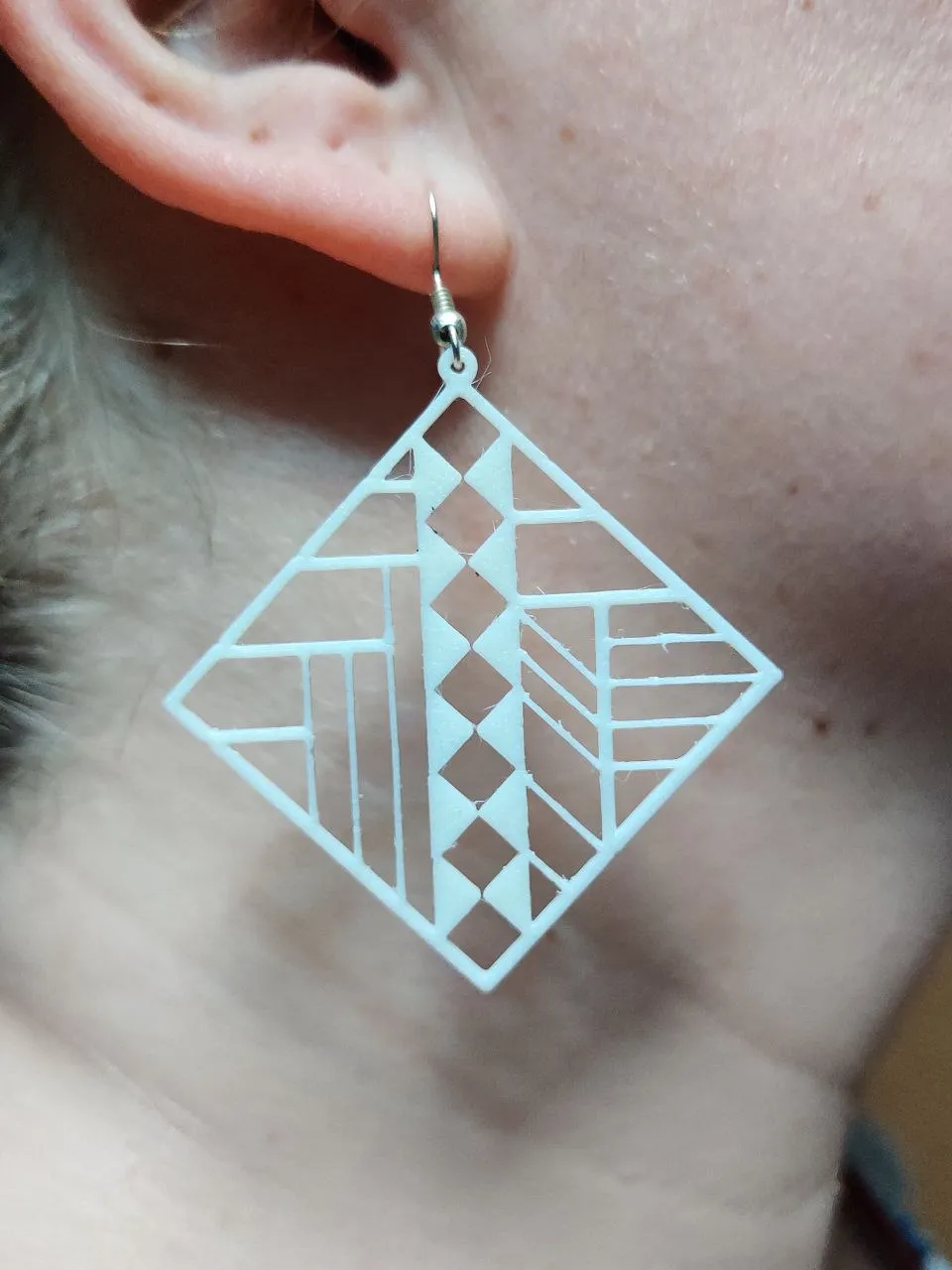 Art Deco Diamond Earrings view 4