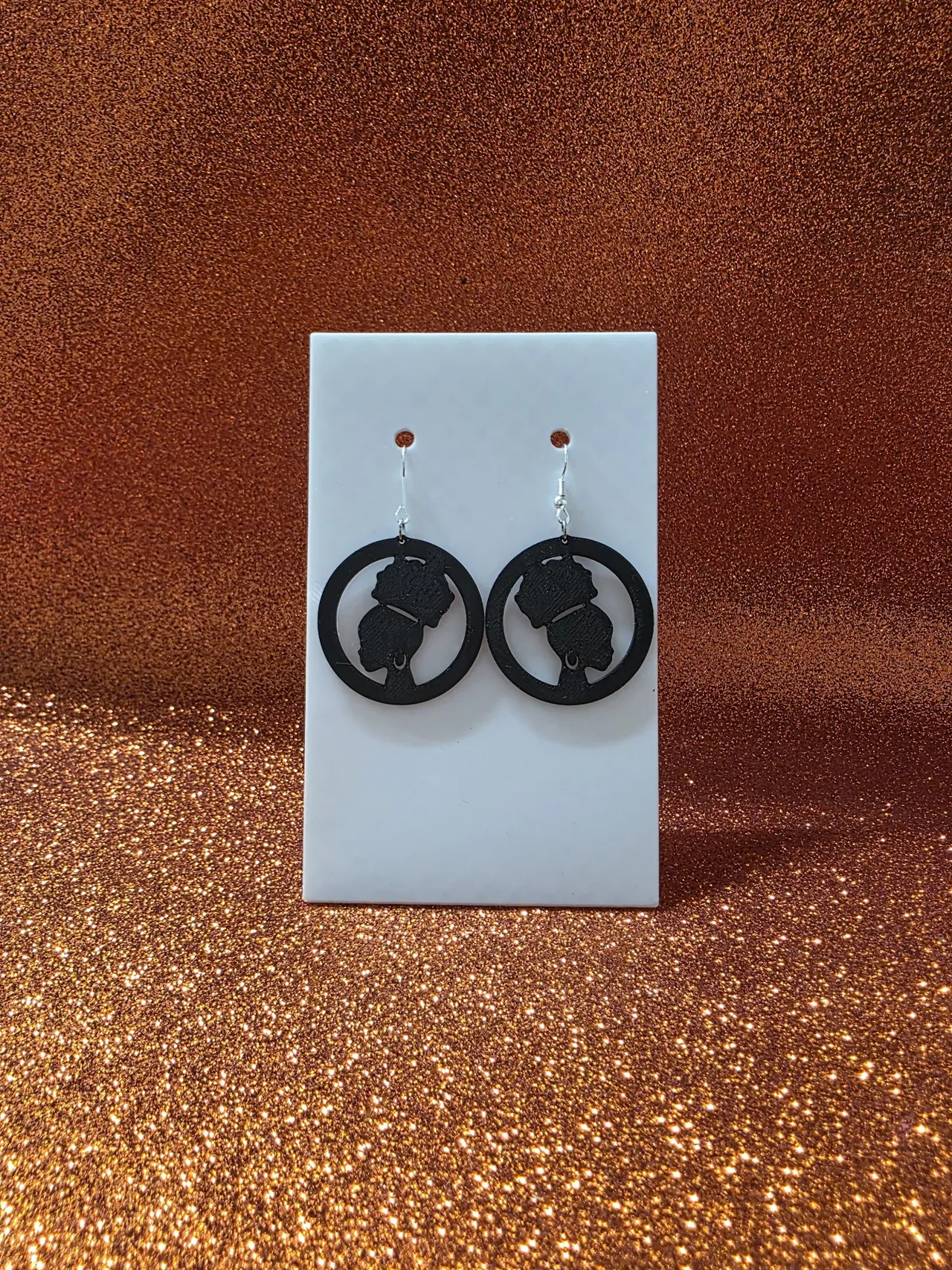 Black radiance circle earrings view 2