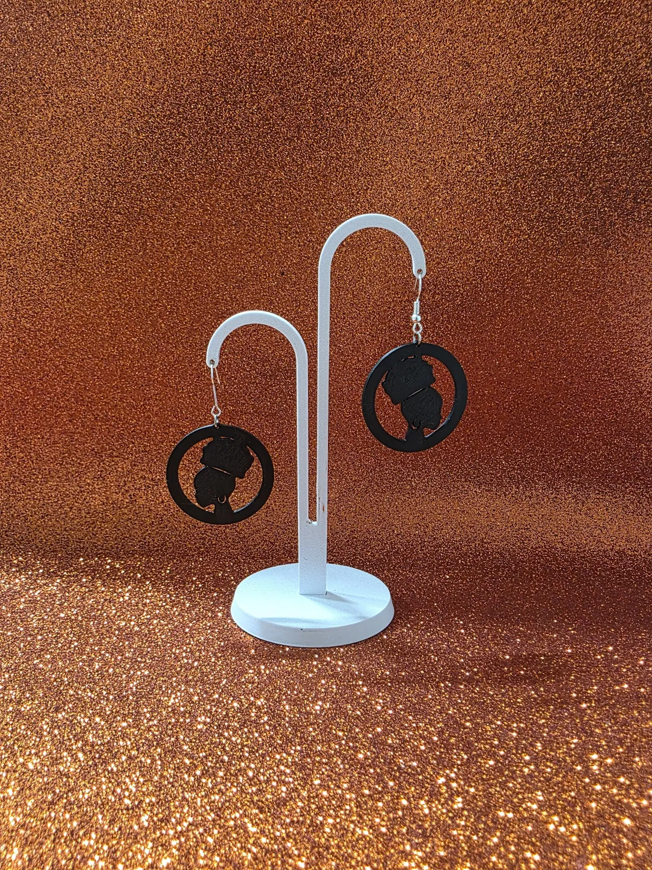Black radiance circle earrings view 3