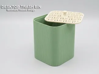 Minimalist Ribbed Desktop Trash Bin – Support-Free