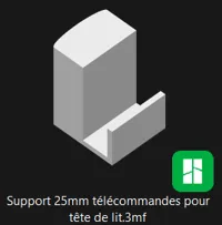 Porte télécommande pour tête de lit 25mm
