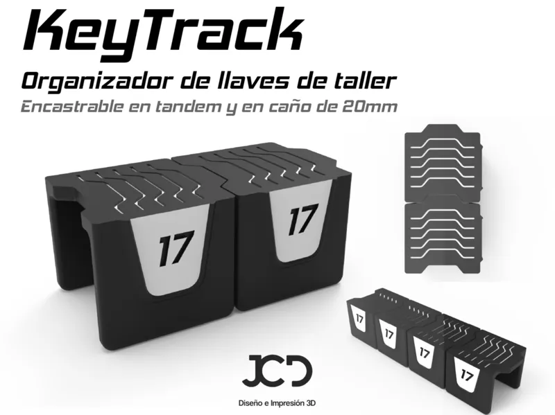 KeyTrack - Organizador de Llaves para Caño 20mm 