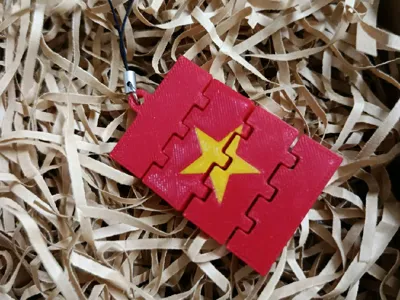 FLEXI VIETNAM FLAG KEYCHAIN - PRINT IN PLACE
