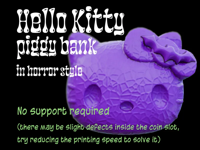 Hello Kitty piggy bank in horror style