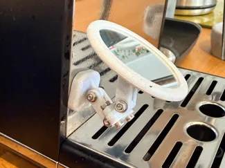 Portafilter viewing mirror