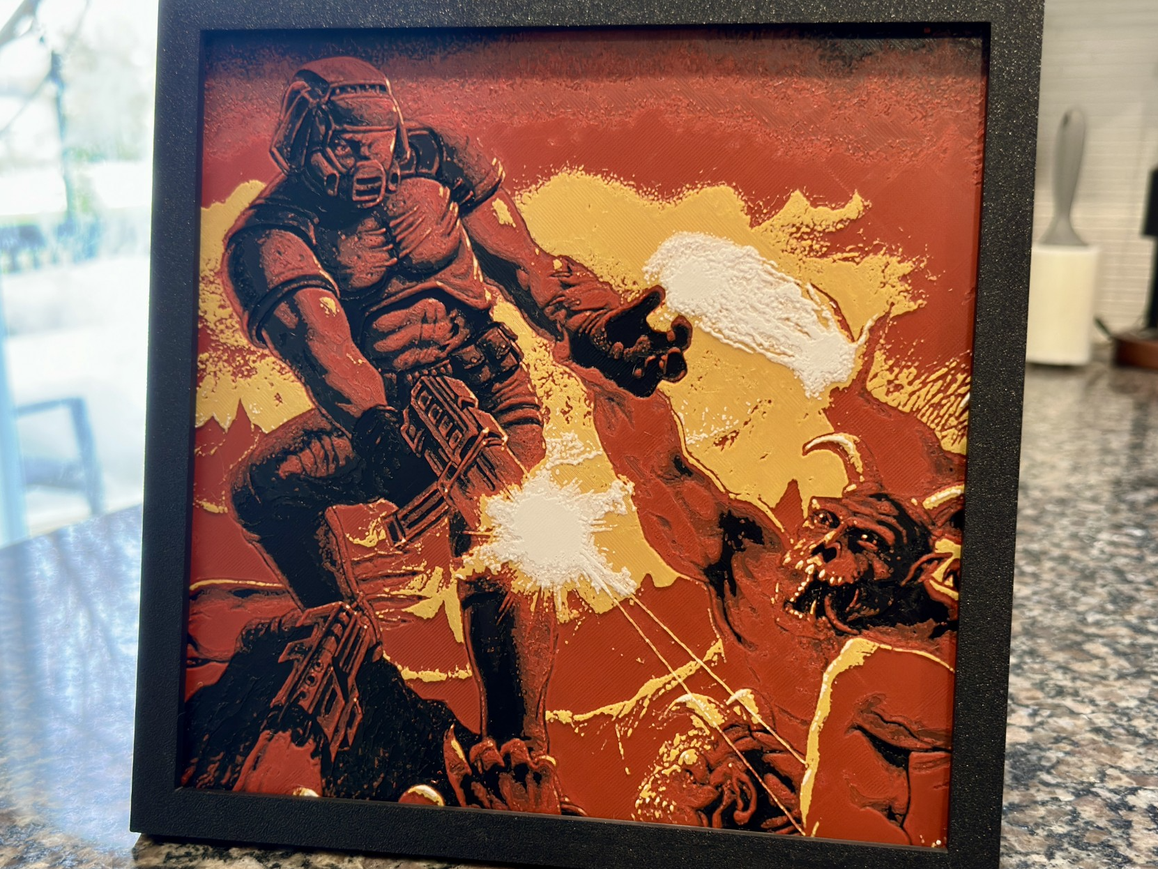 Doom 1993 Hueforge Game Title Poster 225x225