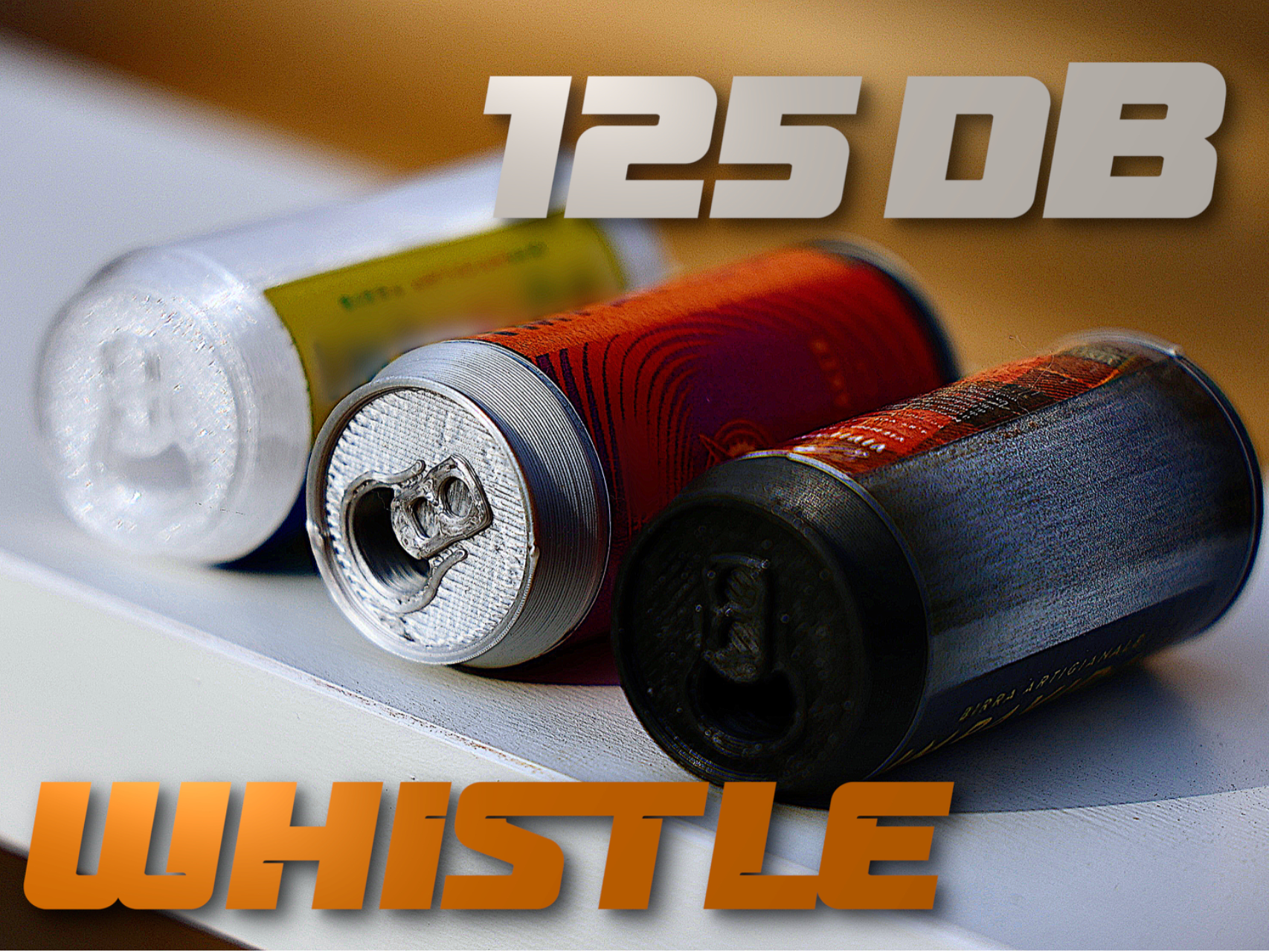 Can-shaped whistle keychain