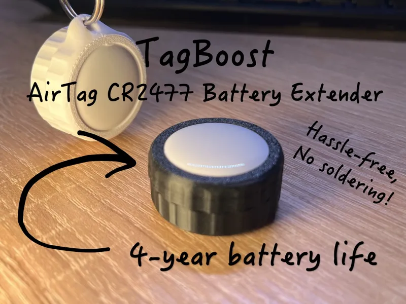 TagBoost - AirTag CR2477/CR2450 Battery Extender