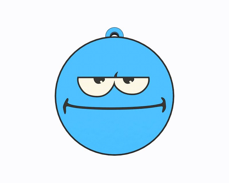 Blue Emoji - Really Keychain, Earring, Bagcharm
