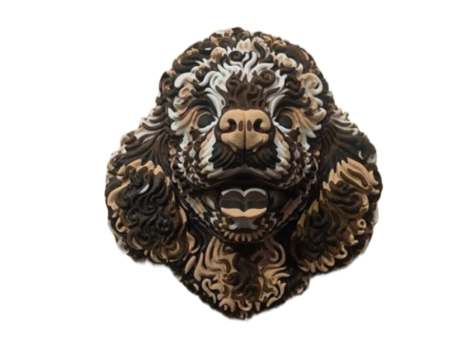 Toy Poodle Dog Relief Decor Multi Color
