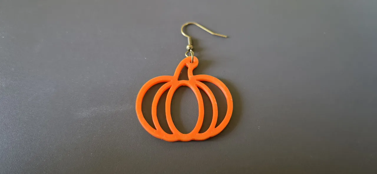 pumpkin earrings, minimalist, autumn, halloween view 2
