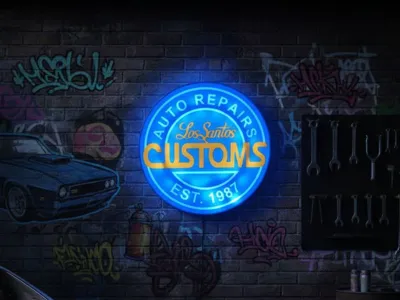 Los Santos Customs - Wall Mounted LED Lightbox
