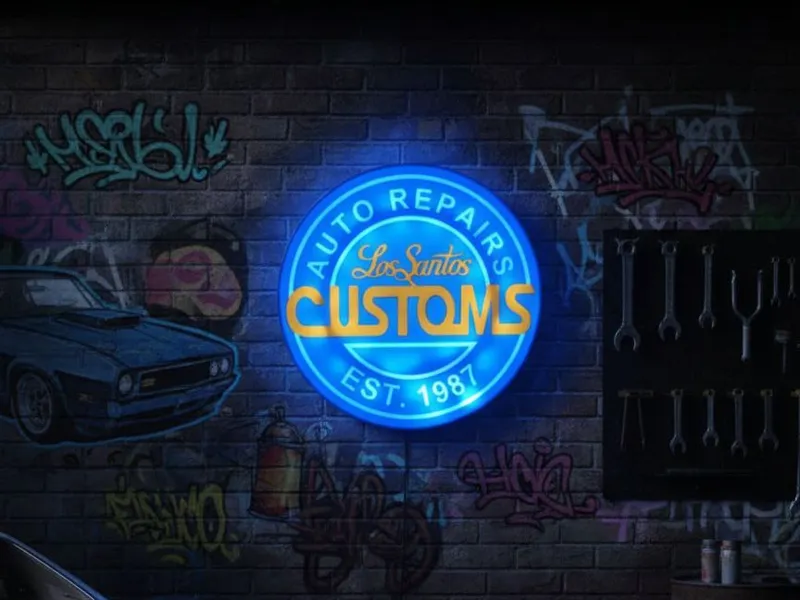 Los Santos Customs - Wall Mounted LED Lightbox
