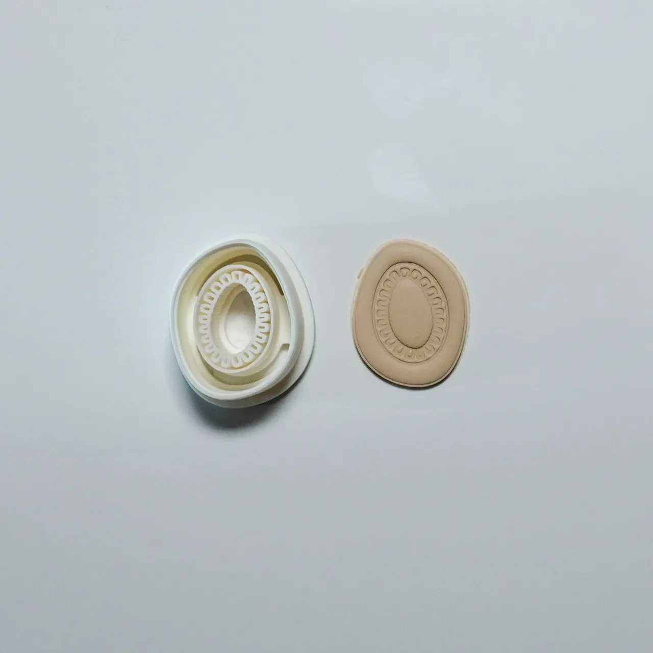 Ornamental Oval Polymer Clay Cutter Earrings view 2