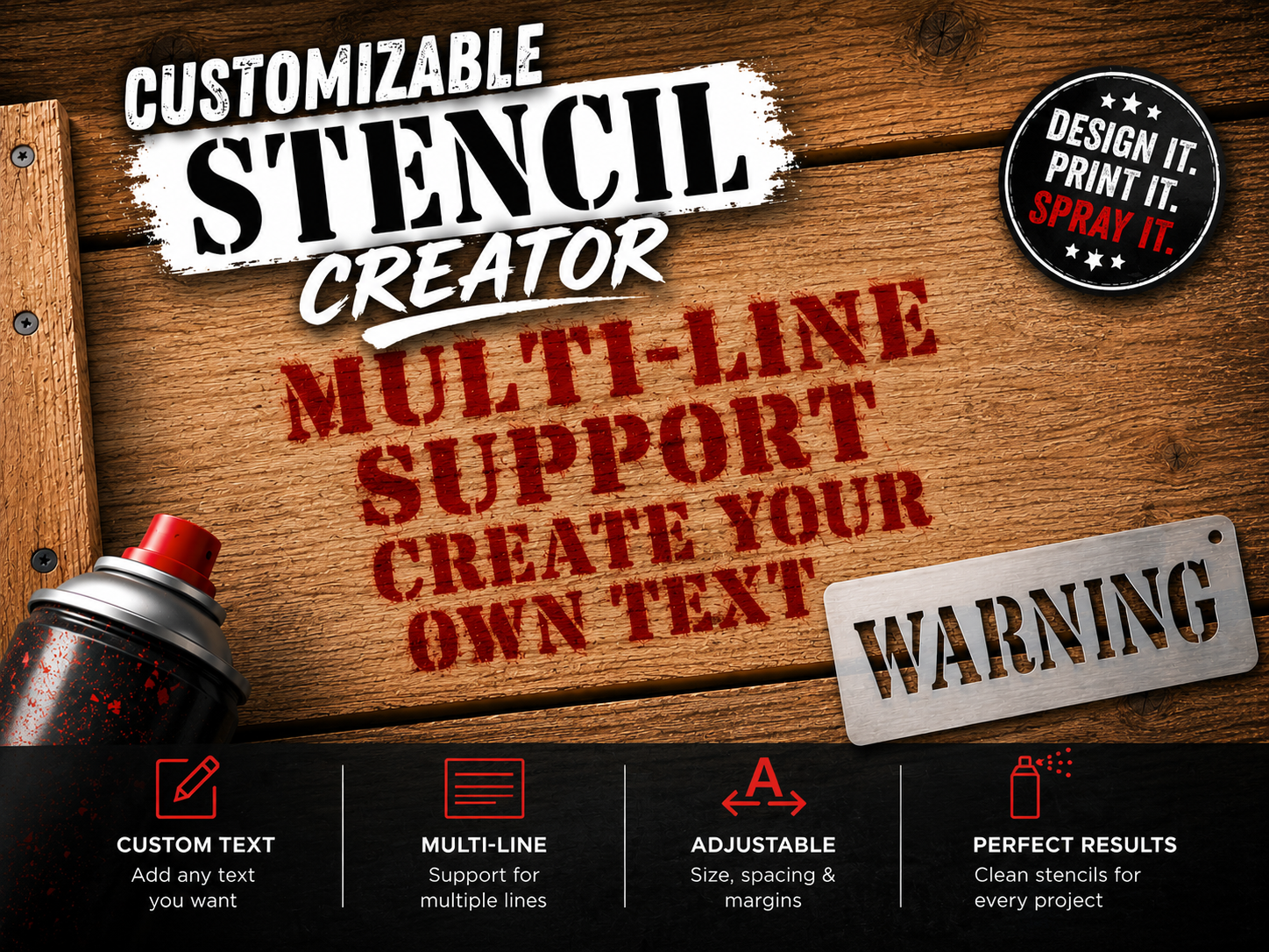 Custom Text Stencil Generator | Multi-Line
