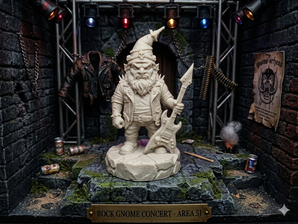 Gnomo da Giardino Rockstar -Il Predatore del Metal