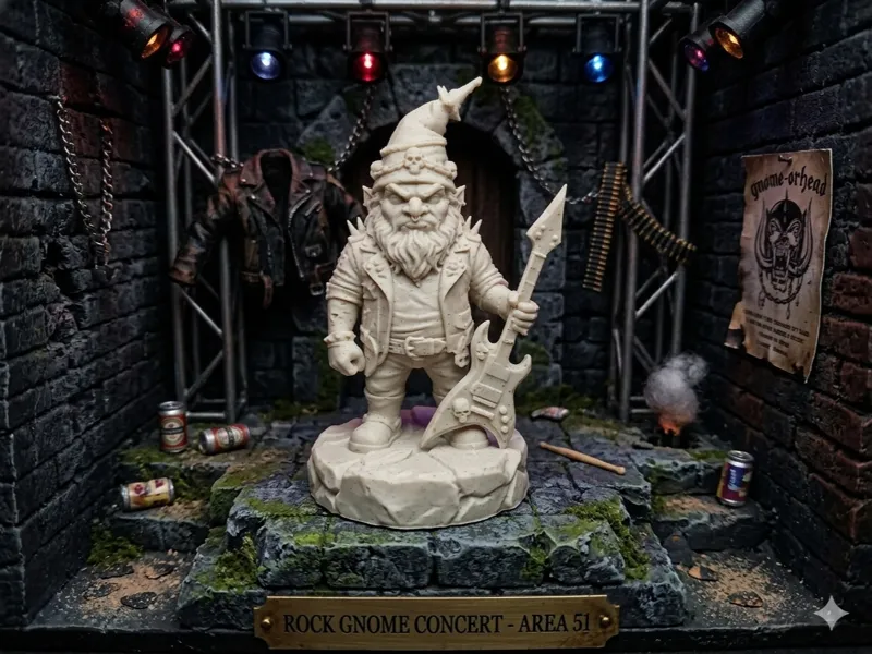 Gnomo da Giardino Rockstar -Il Predatore del Metal