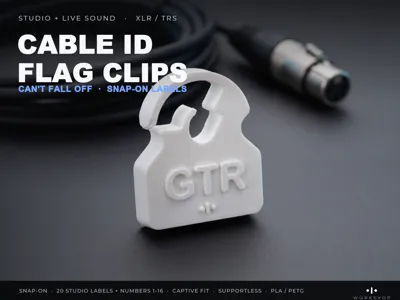 Cable ID Clips XLR/TRS - Captive Snap-On Labels