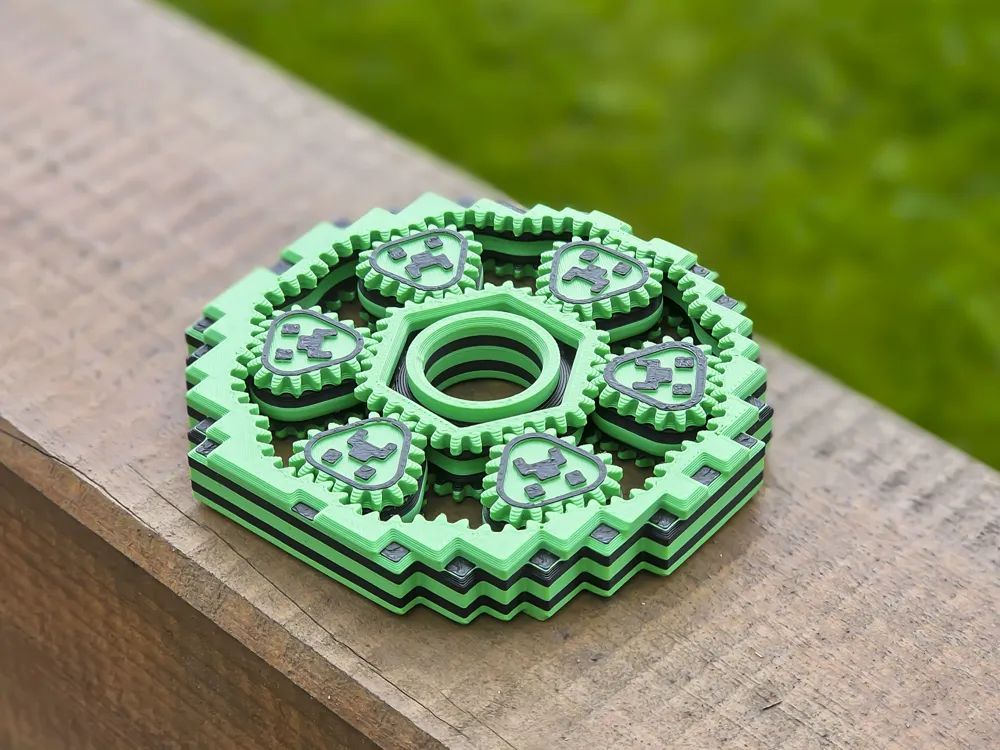 Minecraft Fidget Spinners with Gears - Free 3D Print Model - MakerWorld