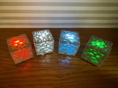 Lighted Minecraft Ore Block - No soldering