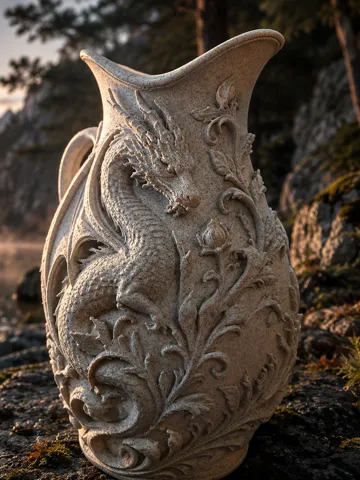 Jarrón decorativo: Drachenvase – Mystisches Relief — vista de referencia 2