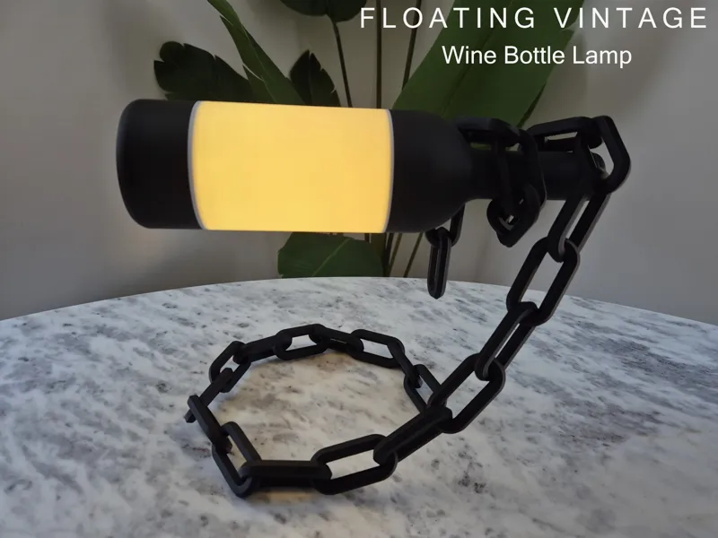 Wine Bottle Lamp - Floating Vintage
