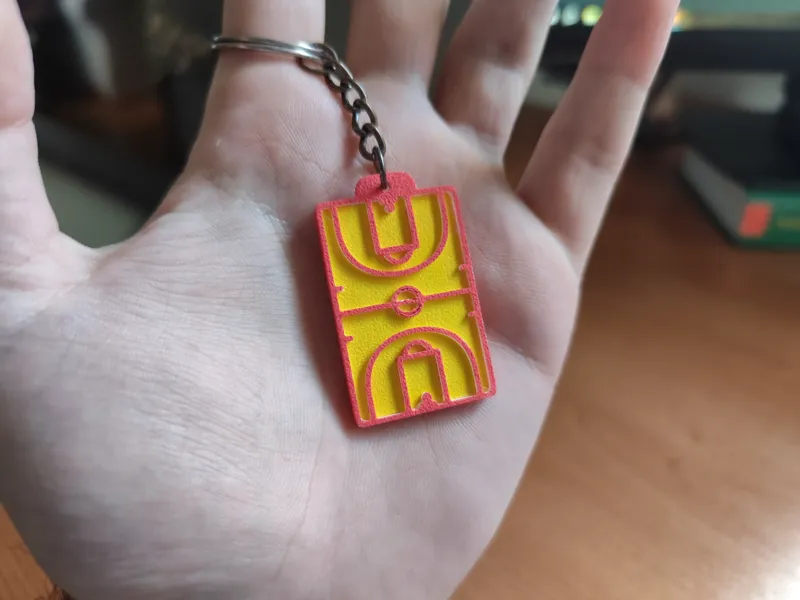 Basketball Court Keychain
