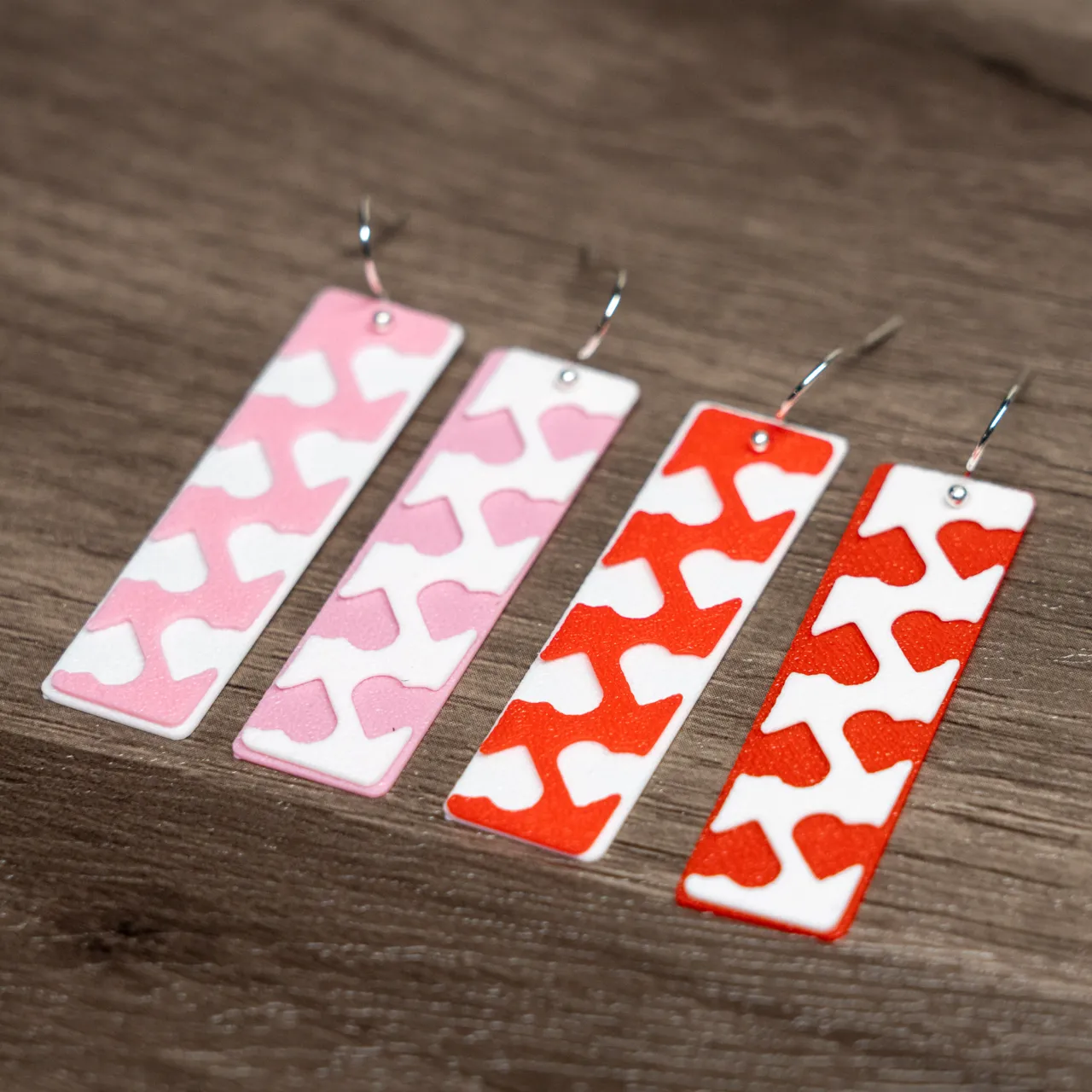 Valentines layer bar earrings view 3