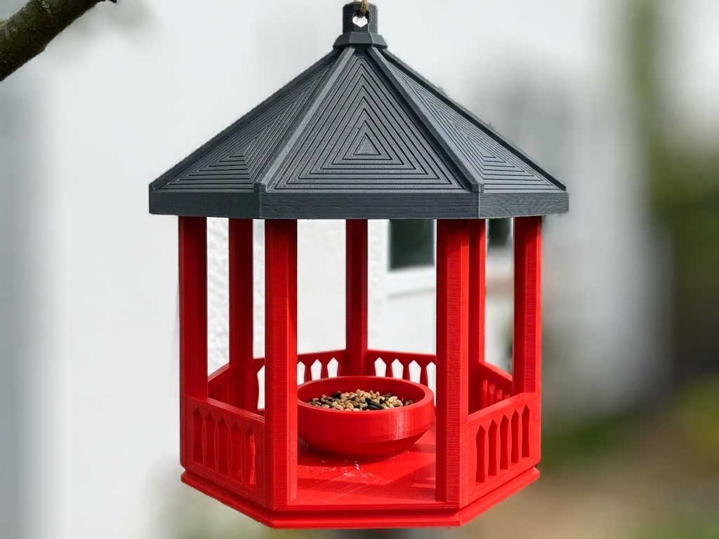 Hexagonal Garden Manor V2: Modern Bird Feeder