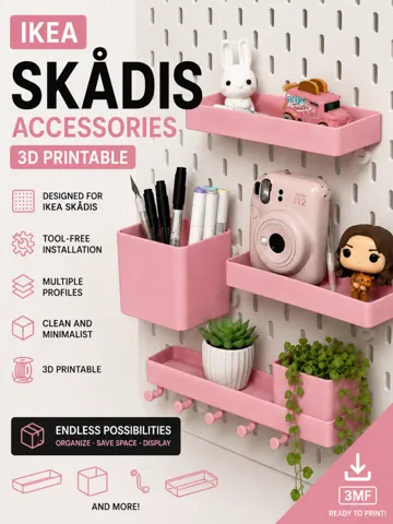 Estante o repisa: IKEA SKADIS Accessories – 3D Printable Collection — vista de referencia 2
