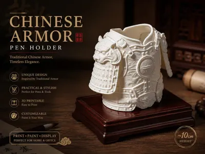 Chinese Armor Pen Holder
