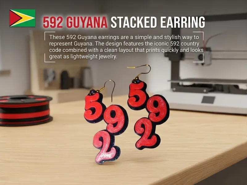 Guyana 592 Outline Earrings