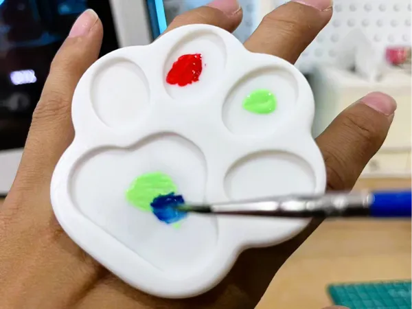 Mini palette de peinture patte de chat avec anneau