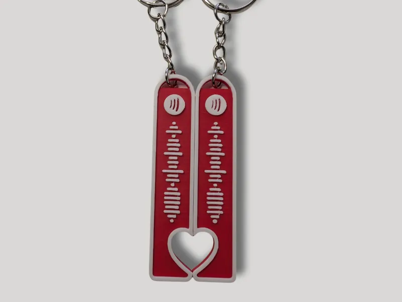 Matching Heart Spotify Code Keychains