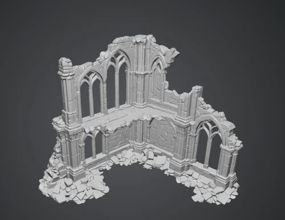Wargaming Terrain Medium - Gothic Ruins (W40K) - Free 3D Print Model ...