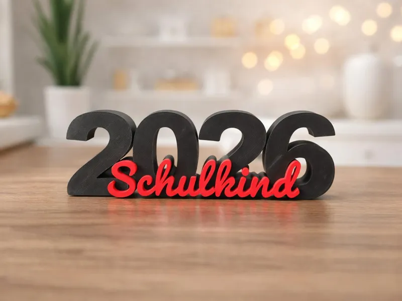 Schulkind 2026 - Persönlicher 3D-Schriftzug
