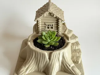 Woodland Cabin Succulent Planter